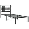 vidaXL Bed Frame Black Powder-Coated Steel Single Bed Frame