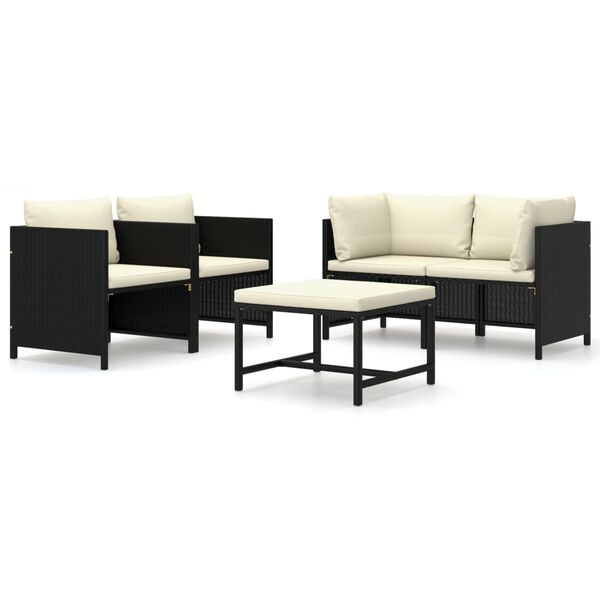 vidaXL Garden Lounge Set Black