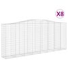 vidaXL Gabion Basket Set of 8 Silver Galvanized iron 157.5x19.7x70.9 in