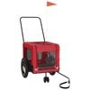 vidaXL Pet Bike Trailer Red and Black Oxford fabric, Iron, PVC Medium
