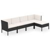 vidaXL Garden Lounge Set Black and cream white