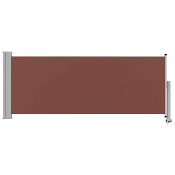 vidaXL Side Awning Brown Polyester 39.4 x 118.1 in Retractable Modern