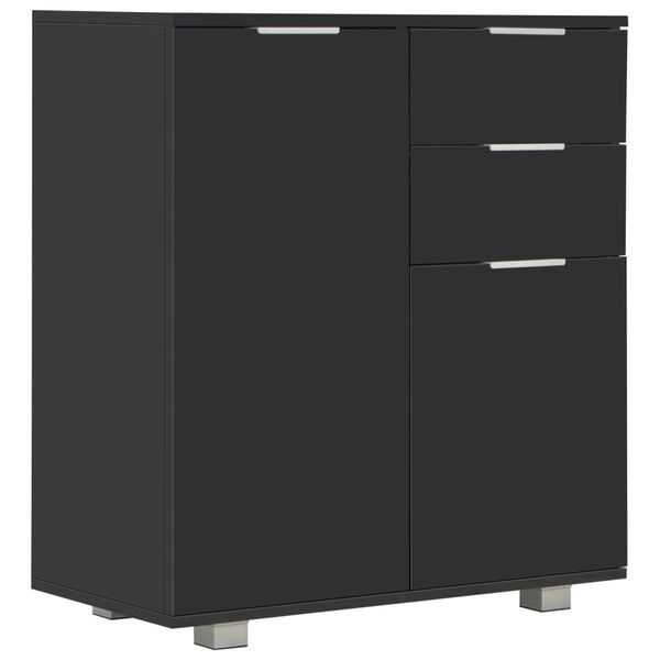 vidaXL Sideboard Black Engineered Wood 28 x 13.8 x 31.5 in Sideboard