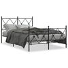 vidaXL Bed Frame Black Steel Double Bed Frame Rectangular