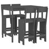 vidaXL Garden Bar Set Grey Solid Pine Wood Footrest Garden Bar Set