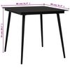 vidaXL Dining Set Black Cotton Rope, Powder-Coated Steel, Tempered Glass