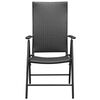 vidaXL Dining Set Black Aluminum, PE Rattan, WPC Medium Foldable