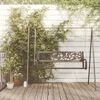 vidaXL Garden Swing Bench Black Steel and Plastic Medium