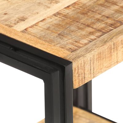 vidaXL Side Table 15.7"x11.8"x15.7" Rough Mango Wood
