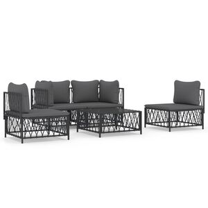 vidaXL Garden Lounge Set Anthracite Woven fabric Medium Modular