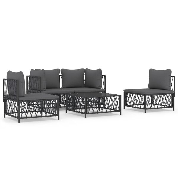 vidaXL Garden Lounge Set Anthracite Woven fabric Medium Modular