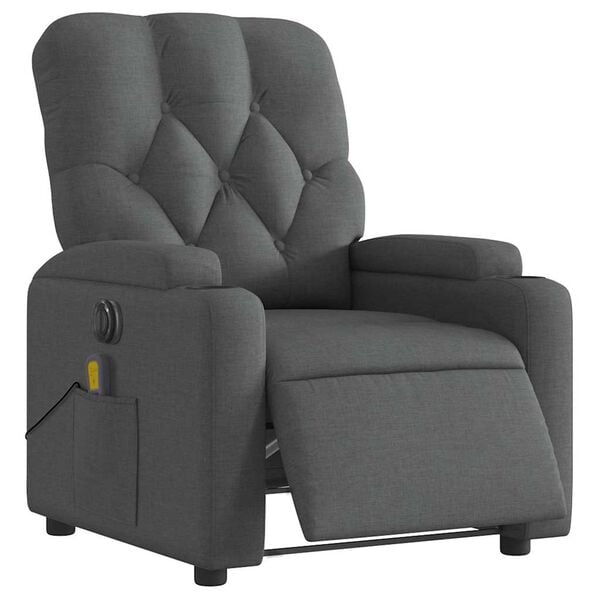 vidaXL Electric Massage Recliner Chair Dark Grey