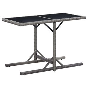 vidaXL Outdoor Table Anthracite Poly rattan, powder-coated steel, glass