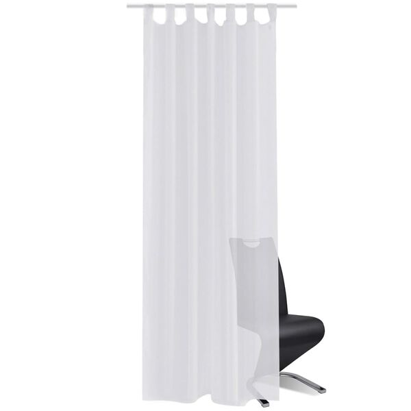 vidaXL White Sheer Curtain 55.1 x 88.6" 2 pcs