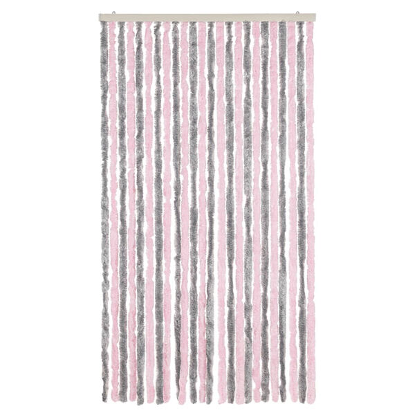 vidaXL Fly Curtain Silver Grey and Pink 39.4x78.7" Chenille