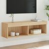 vidaXL TV Stand with LED Lights Sonoma Oak 39.4"x11.8"x11.8"