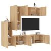 vidaXL TV Wall Unit Sonoma oak Engineered wood Large TV Wall Unit