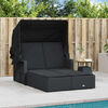 vidaXL Double Sun Lounger Black PE rattan, powder-coated steel Double