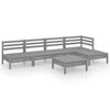 vidaXL Garden Lounge Set Grey Solid Pinewood 6 Piece Set Modular