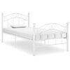 vidaXL Bed Frame White Powder-coated metal Twin Durable Bed Frame