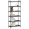 vidaXL Bookcase Black Engineered wood, metal Medium Bookcase