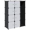 vidaXL Modular Cabinet Black and White Plastic and Chromed Steel