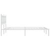 vidaXL Bed Frame White Powder-Coated Steel Double Bed Frame