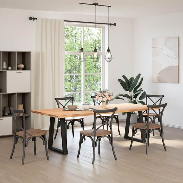 vidaXL Coffee Table Leg Set of 2 Black Powder-coated steel