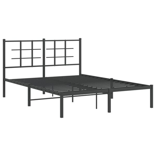 vidaXL Bed Frame Black Powder-coated steel Full Bed Frame Rectangular