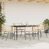 vidaXL 5 Piece Patio Dining Set Brown Poly Rattan Glass