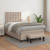 vidaXL Box Spring Bed with Mattress Cappuccino, White Faux leather Full