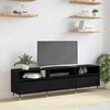 vidaXL TV Cabinet Black Oak 59.06 x 11.81 x 17.72 in Engineered Wood