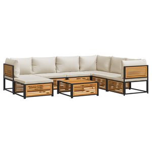vidaXL Garden Sofa Set Cream White