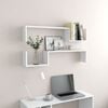vidaXL Wall Shelf Set of 2 White Engineered wood