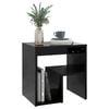 vidaXL Bed Cabinet Set of 2 Black Engineered wood Standard Bed Cabinet