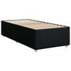 vidaXL Bed Frame Black Polyester, Plywood, Engineered Wood Single