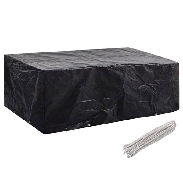 vidaXL Garden Furniture Cover Set of 2 Black Polyethylene
