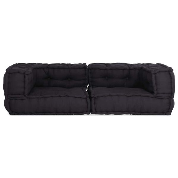 vidaXL Pouffe Anthracite 100% Cotton 55.1 in x 27.6 in x 14.2 in