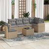 vidaXL Garden Sofa Set Beige PE Rattan Removable Covers Garden Sofa Set