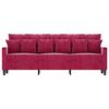 vidaXL 3-seater Sofa Wine red Velvet (100% polyester), metal, textilene
