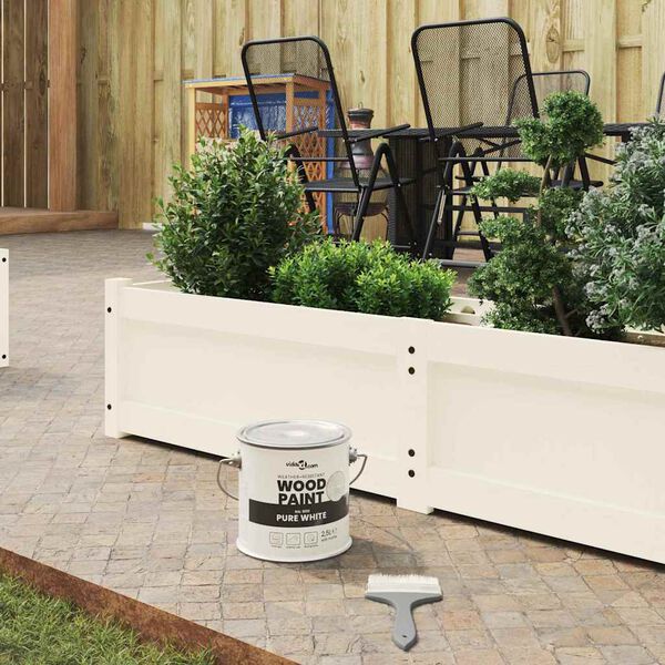 vidaXL Wood Paint White 6.50 x 6.50 x 6.30 in Wall Print