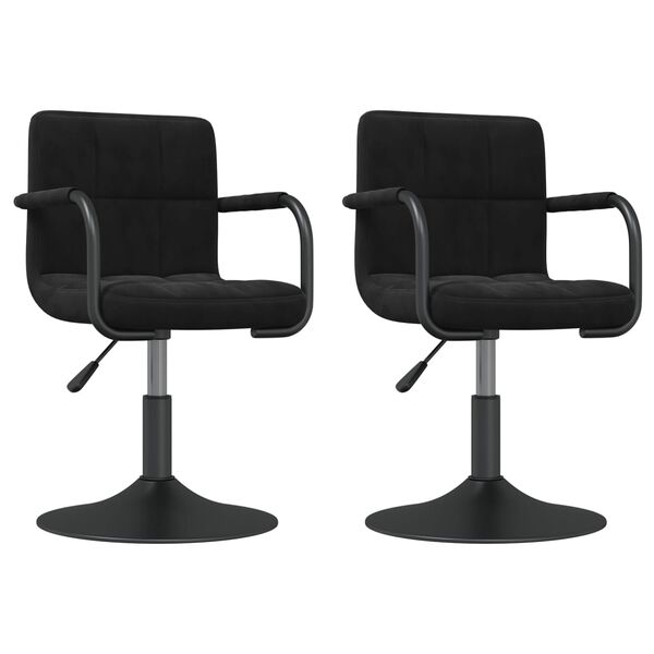 vidaXL Swivel Dining Chair Set of 2 Black