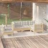 vidaXL Garden Lounge Set Cream and natural pine
