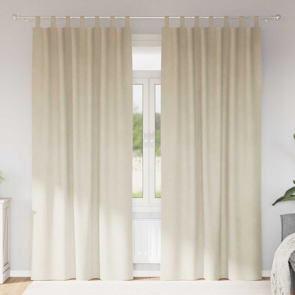 vidaXL Blackout Curtains 2 pcs Cream 55.12 x 88.58 in Velvet