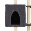 vidaXL Cat Tree Dark Grey Engineered wood, plush, sisal Medium Cat Tree