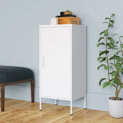 vidaXL Storage Cabinet White 16.7"x13.8"x40" Steel