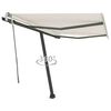 vidaXL Freestanding Manual Retractable Awning 118.1"x98.4" Cream