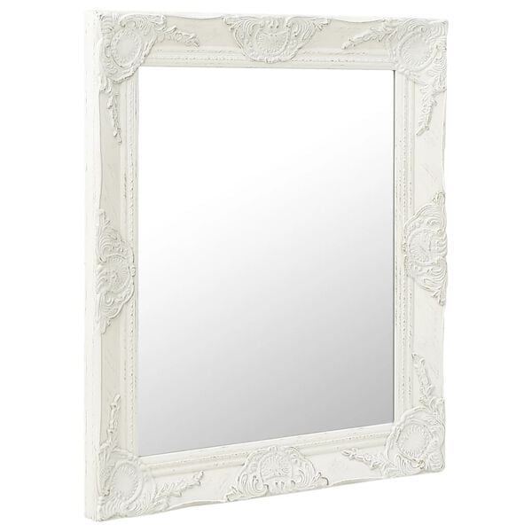 vidaXL Wall Mirror White Wood, glass, engineered wood 19.7 x 23.6 in