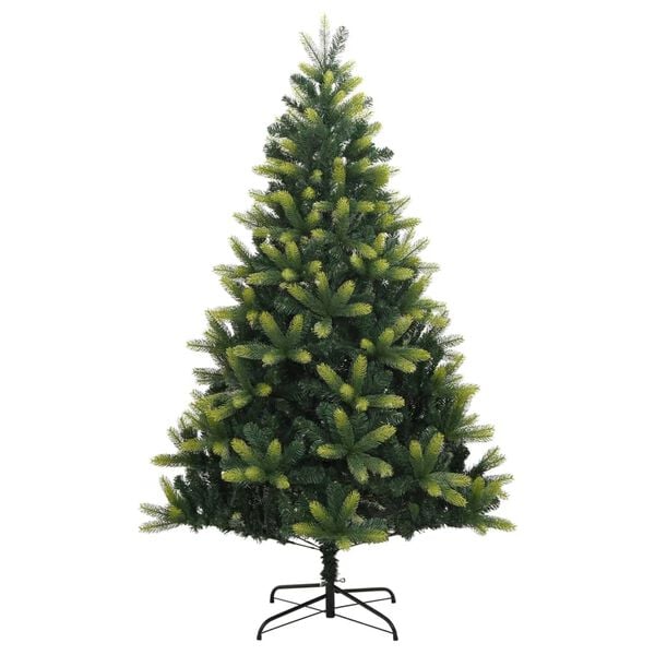 vidaXL Artificial Hinged Christmas Tree Light green and dark green
