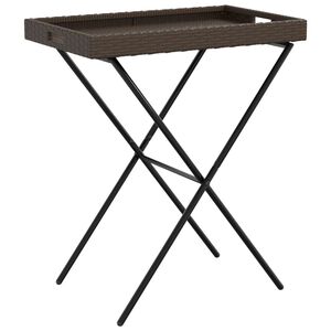 vidaXL Folding Tray Table Brown